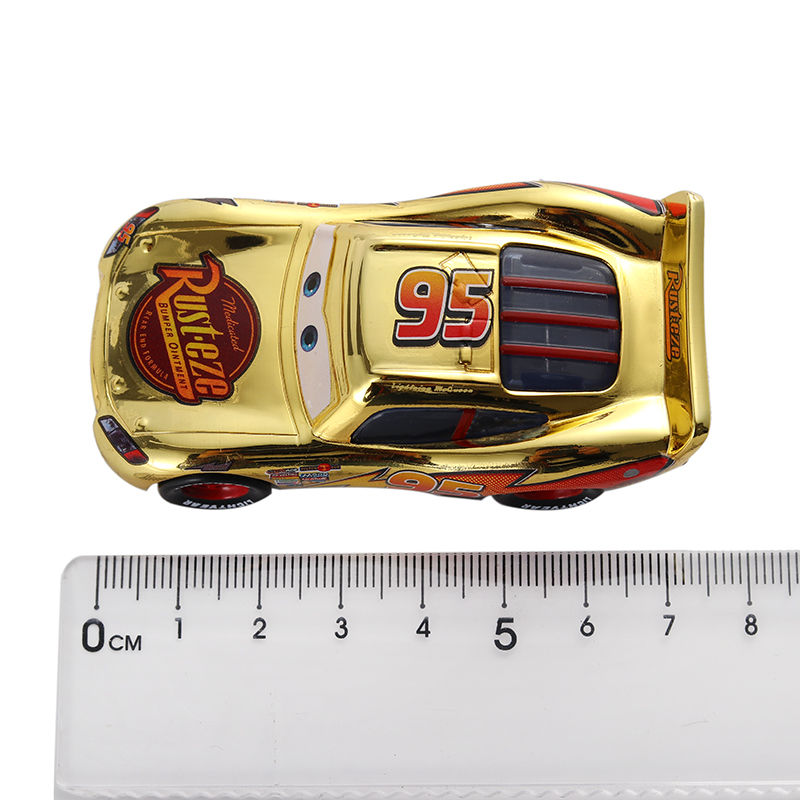 Thumbnail: Cars 3 Disney Pixar Cars Metallic Finish Gold Chrome McQueen Metal Diecast Toy C