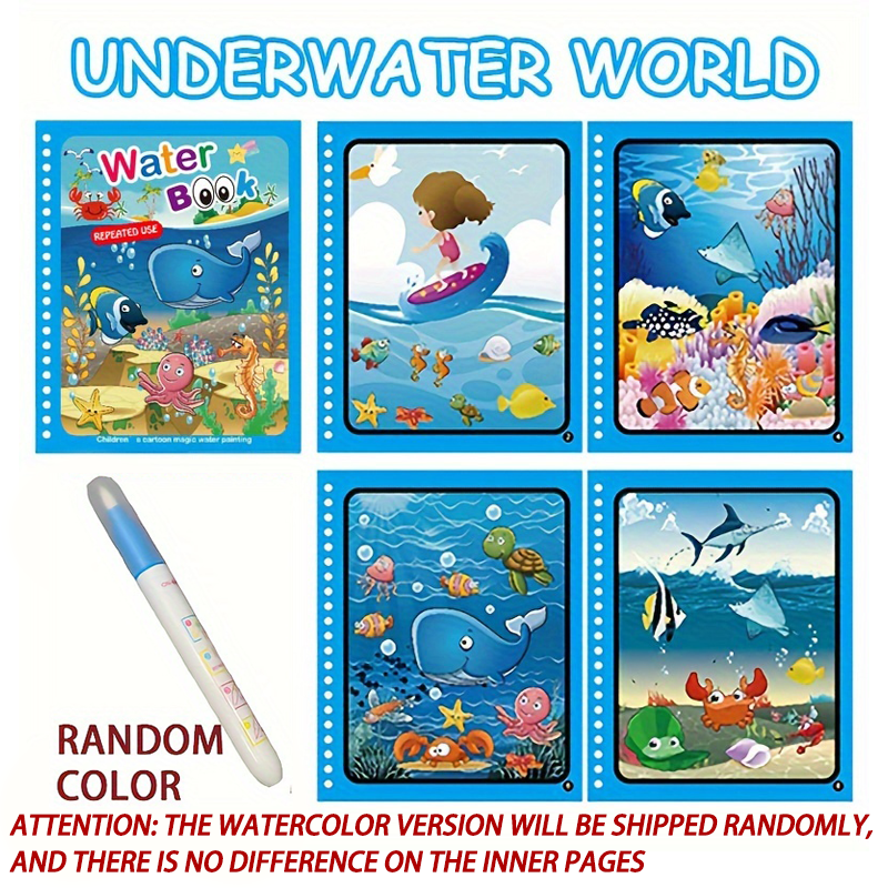 Thumbnail: Magical Book Water Drawing Montessori Toys Reusable Coloring Book Magic Water Dr