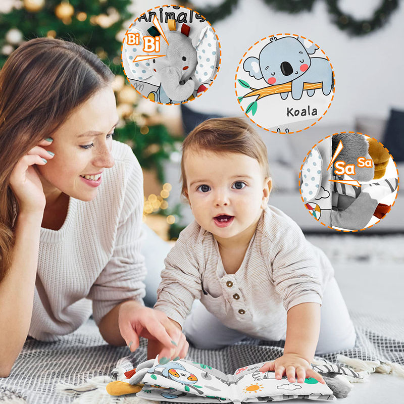 Thumbnail: Soft Baby Books 3D Touch Feel High Contrast Cloth Book Sensory Early Learning St