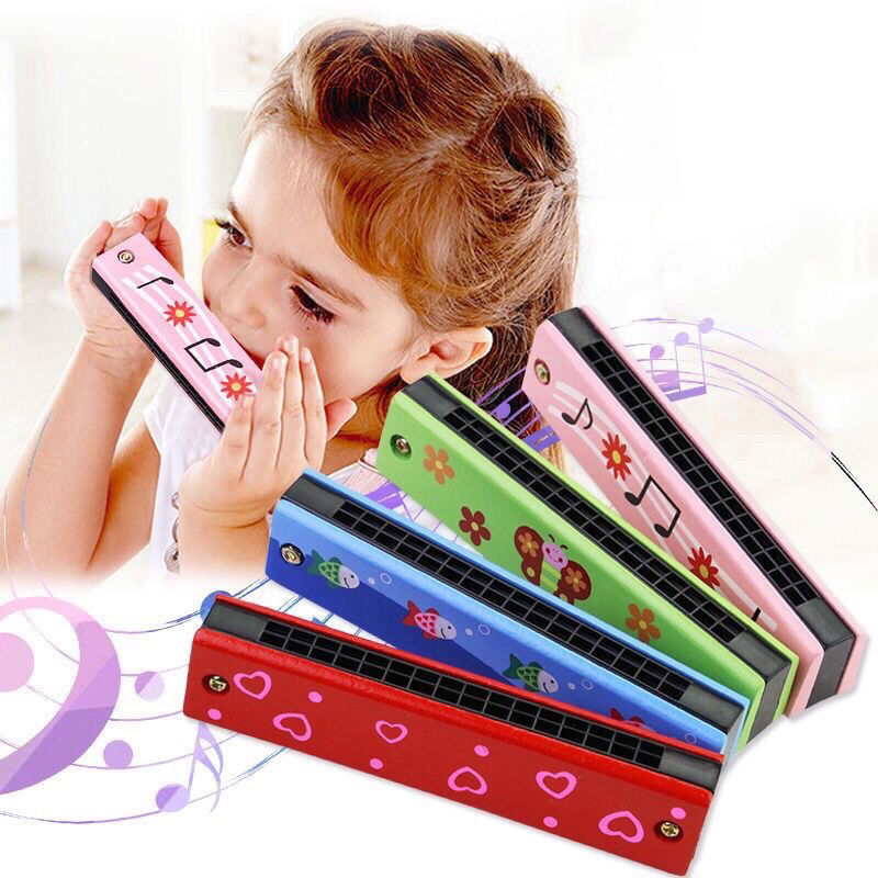 Children Wooden Harmonica Musical Instrument Toys Music Teaching Aids Puzzle Ear
