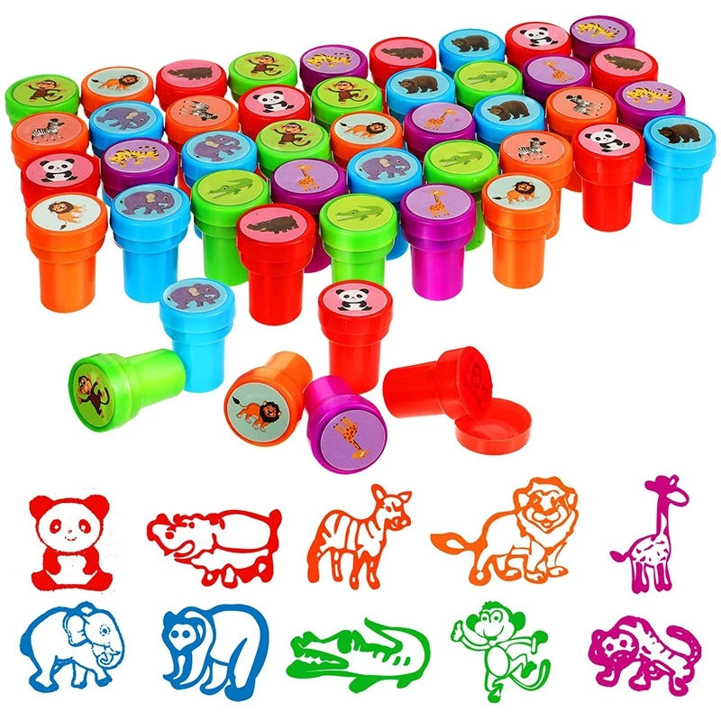 Thumbnail: 10pcs Assorted Stamps for Self-ink Stamps Toy Stamps Smiley Face Seal Scrapbooki