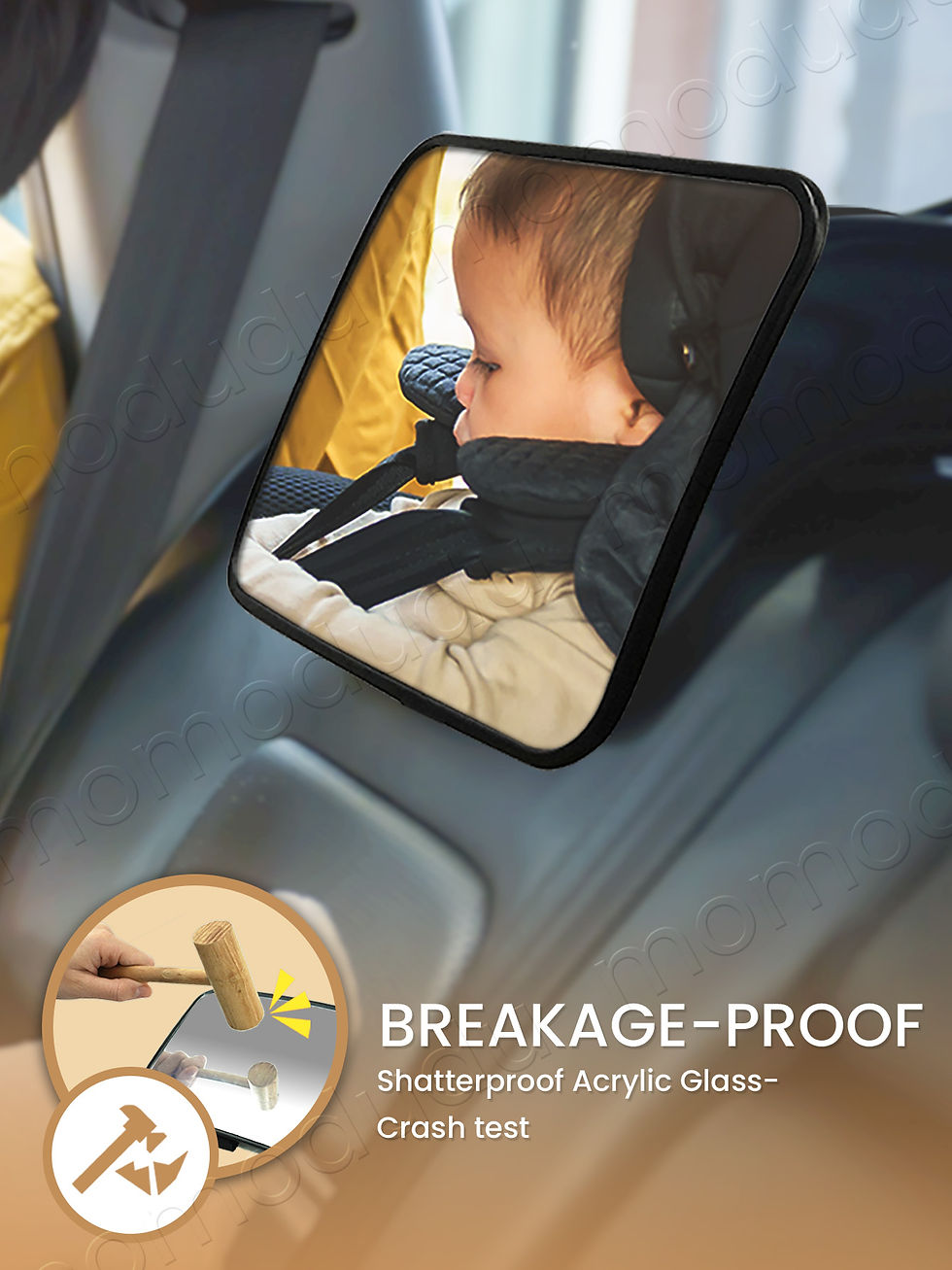 Thumbnail: 1 Pc Crash Tested And Certified Shatterproof Baby Car Mirror For Rear Facing Inf