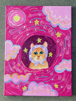 Canvas painting for holiday class workshop or Art Jam