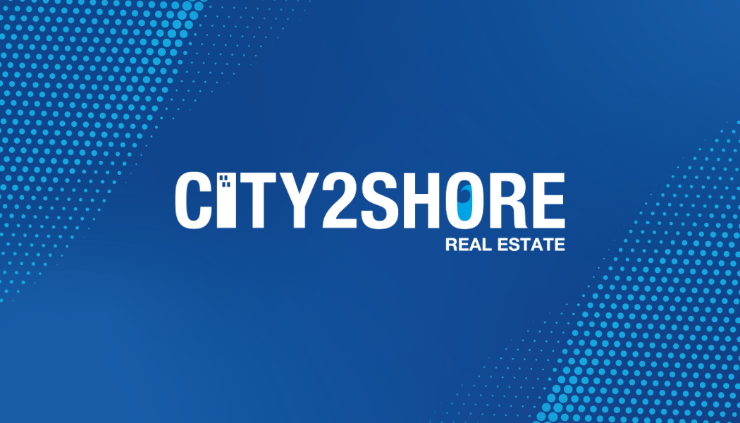 City2Shore Real Estate Blue Halftone Card - Horizontal