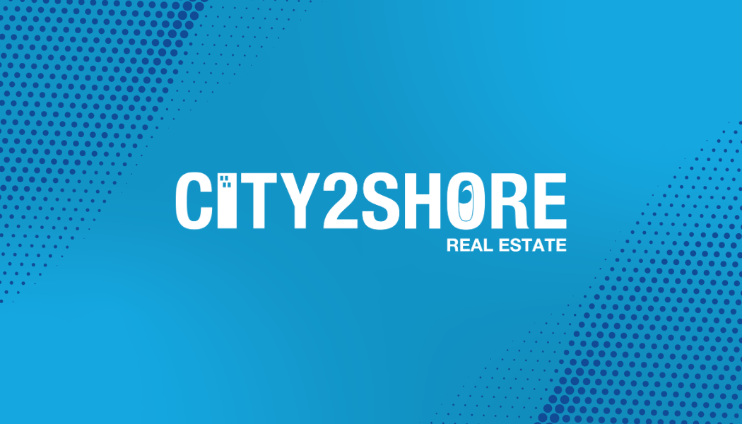 City2Shore Real Estate Light Blue Halftone Card - Horizontal