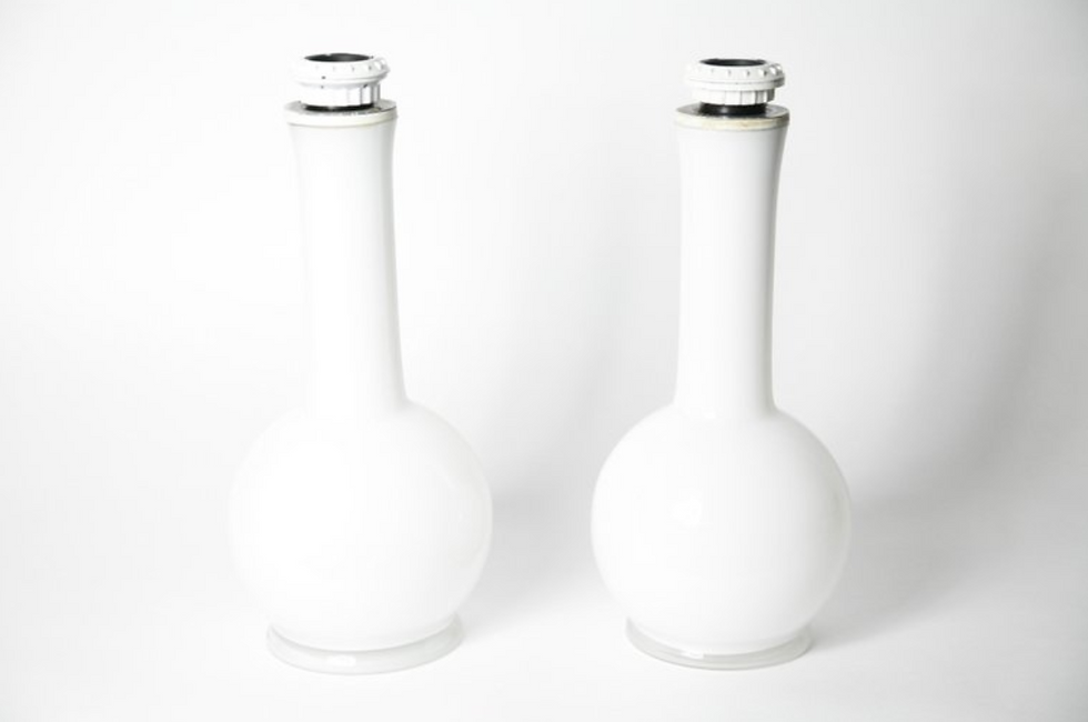 Thumbnail: White Pair of Table Lamps by Luxus, Sweden, 1980