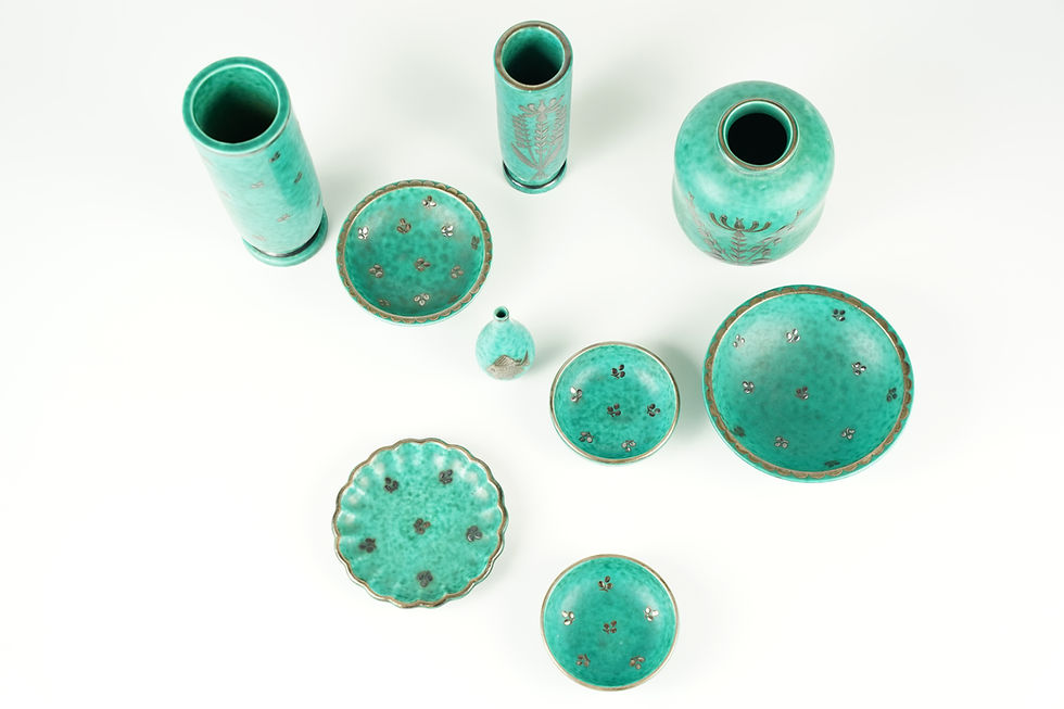 Thumbnail: Collection of ceramics By Wilhelm Kåge for Gustavsberg Sweden 1950