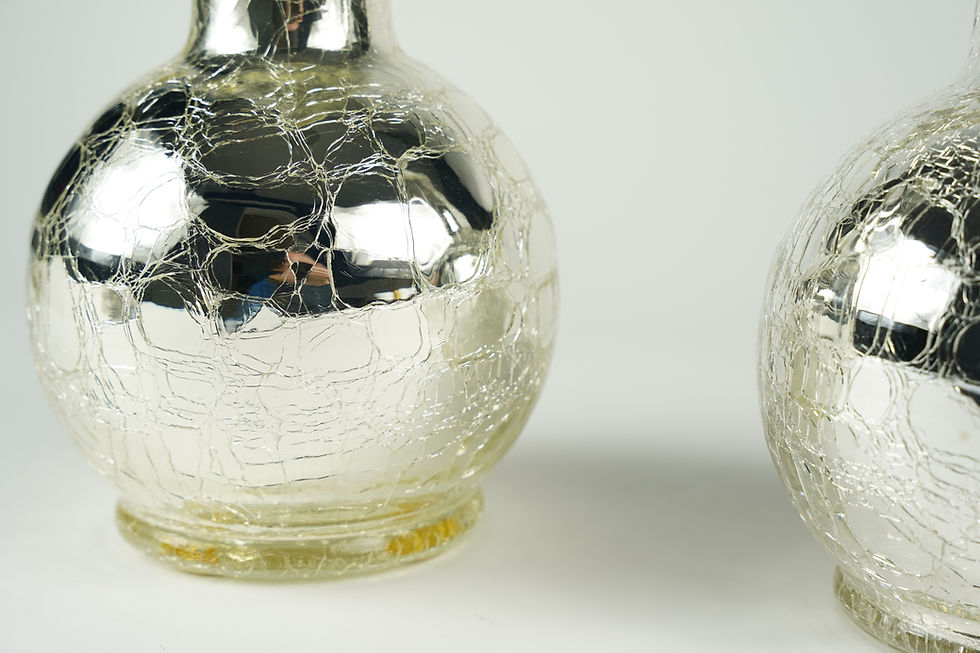 Thumbnail: Silver Crackle Pair of Table Lamps by Luxus, Sweden, 1970