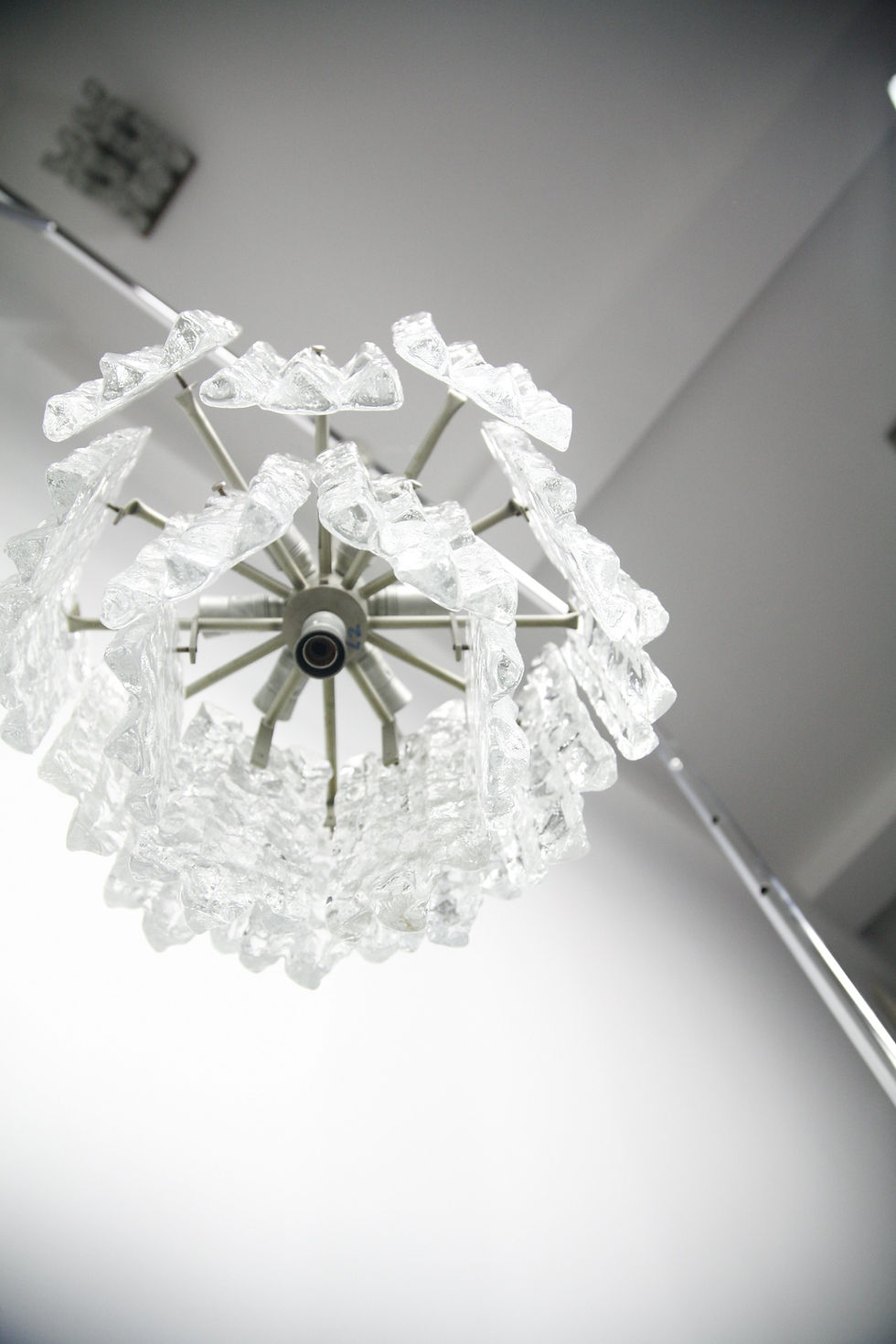 Thumbnail: Kalmar Matte Ice Glass Chandelier, 1960