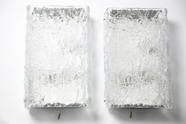 Thumbnail: Oversized Kaiser crystal glass Wall Lights, Austria 1960