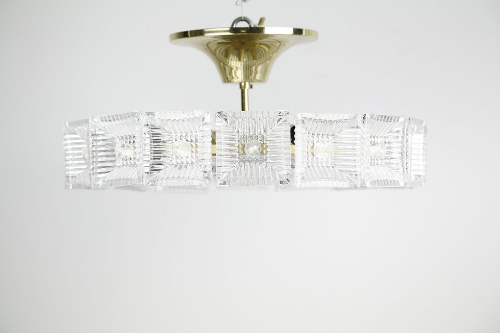 Thumbnail: Orrefors Crystal Flush Mount designed by Carl Fagerlund.