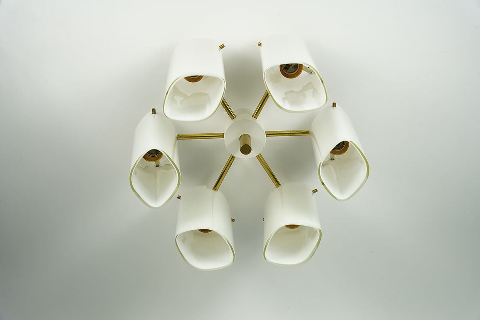 Thumbnail: Fagerhult semi flush mount Glass and Brass, Sweden, 1960