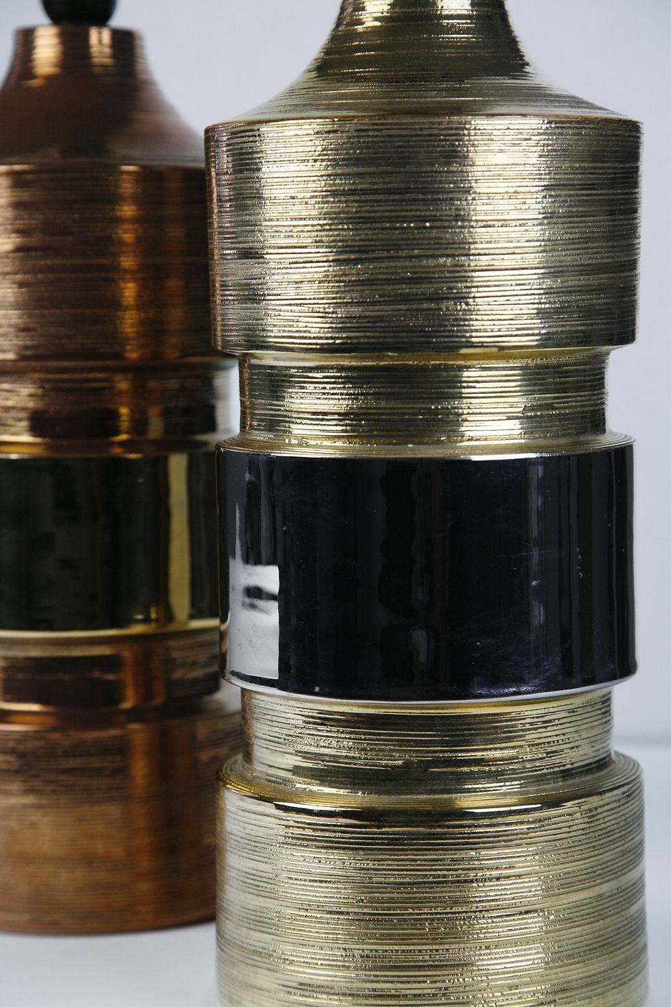 Thumbnail: Bitossi/Bergboms Lamps Copper and Gold, Gold and Silver