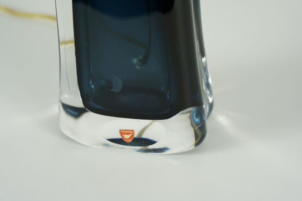 Thumbnail: Blue Orrefors Lamp ,design Carl fagerlund