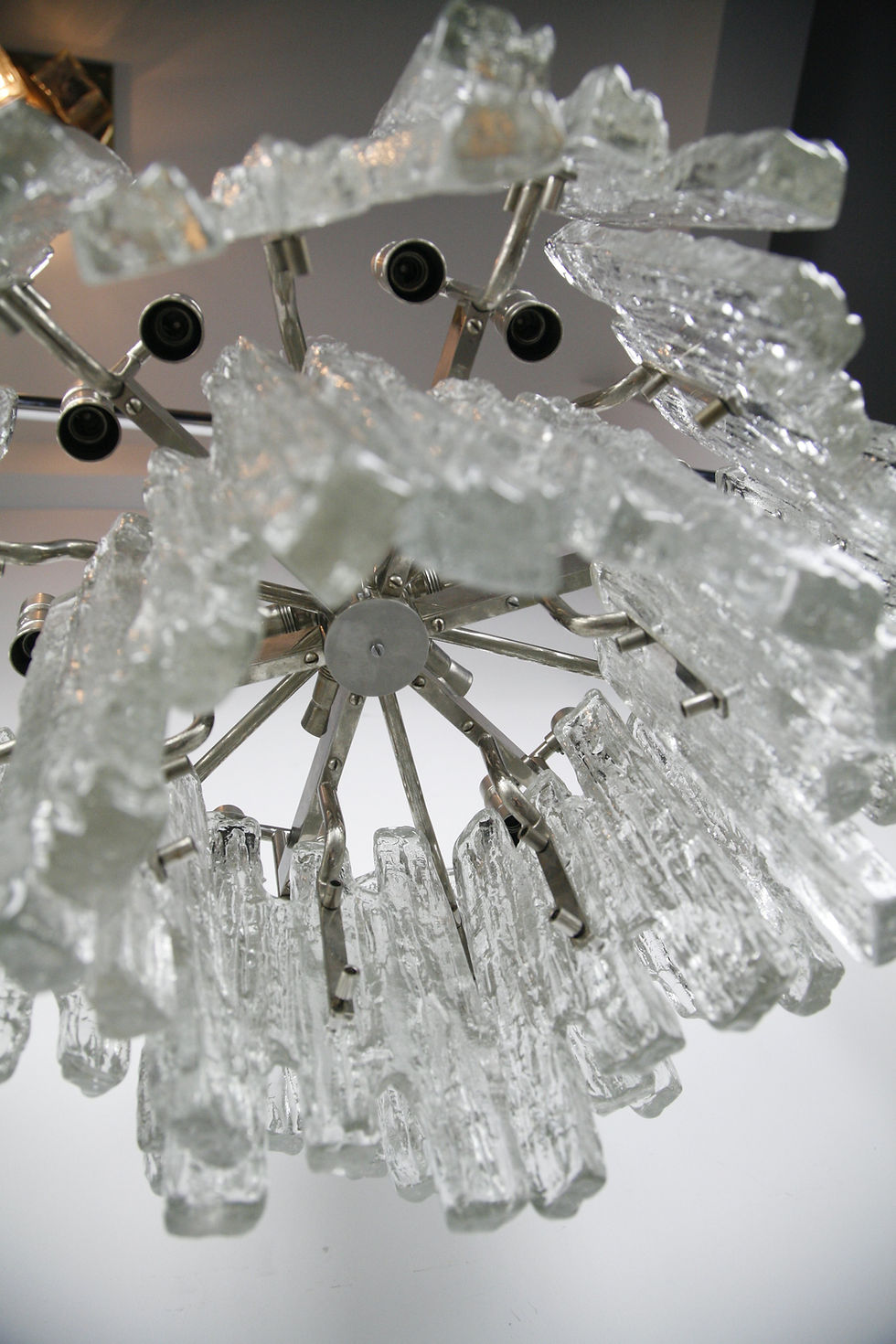 Thumbnail: Kalmar Matte Ice Glass Chandelier, 1960