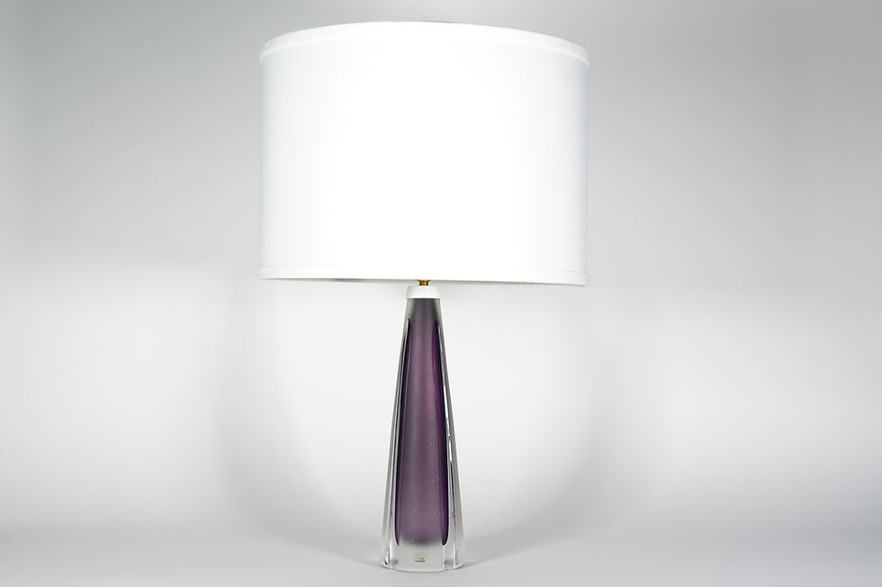 Thumbnail: Purple and clear glass lamp by Kosta, Sweden, 1980.