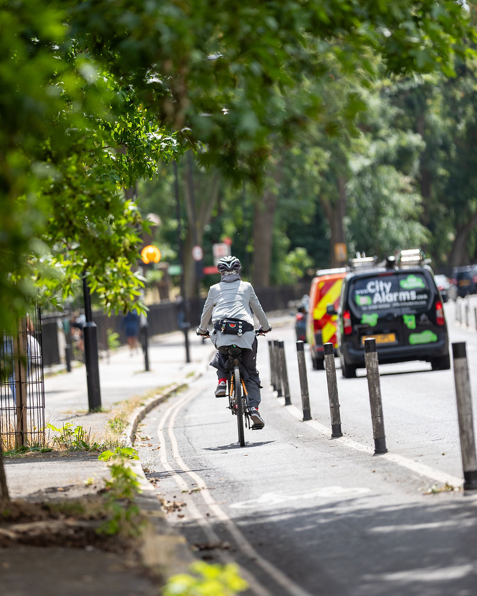 Muslim woman cycling london