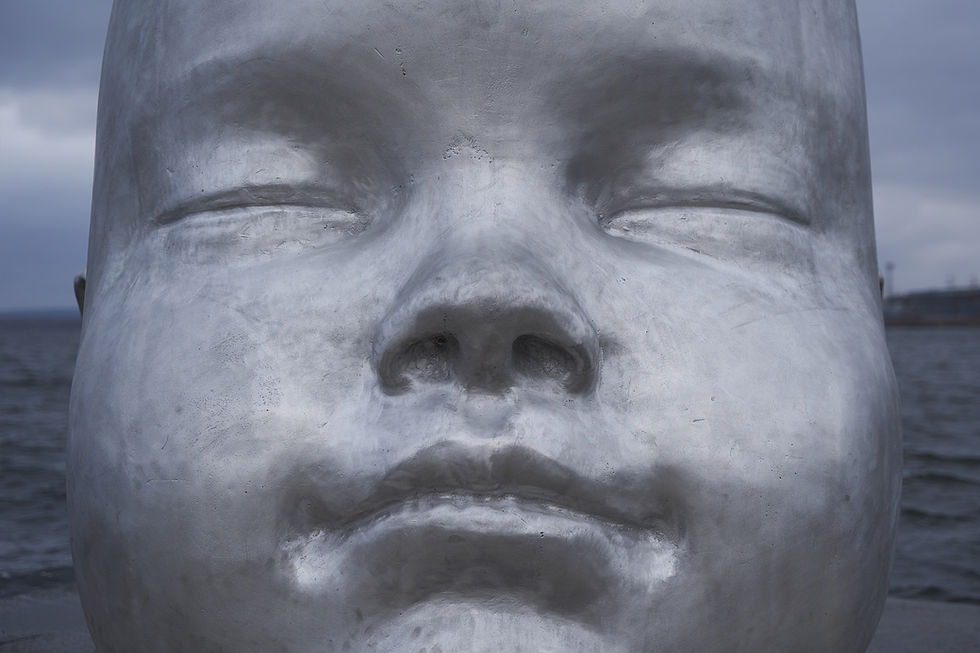 The sculpture Industrial Baby by LKKL art group, Vizovsky Pond, Yekaterinburg