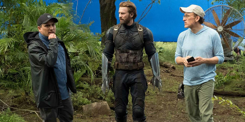 The Russo Brothers and Chris Evans. Pic credit: Marvel Studios.