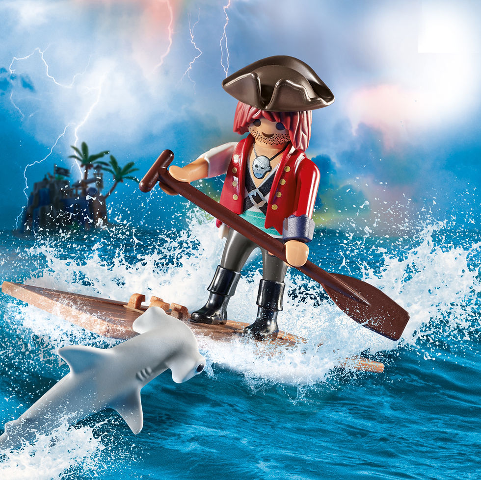 Thumbnail: Playmobil Special Plus Πειρατής με σχεδία και σφυροκέφαλος καρχαρίας 70598