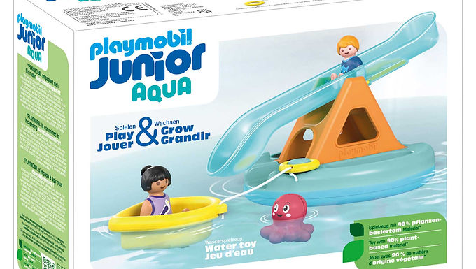 PLAYMOBIL Junior: Νησάκι με νερο-τραμπάλα και βαρκούλα 71687