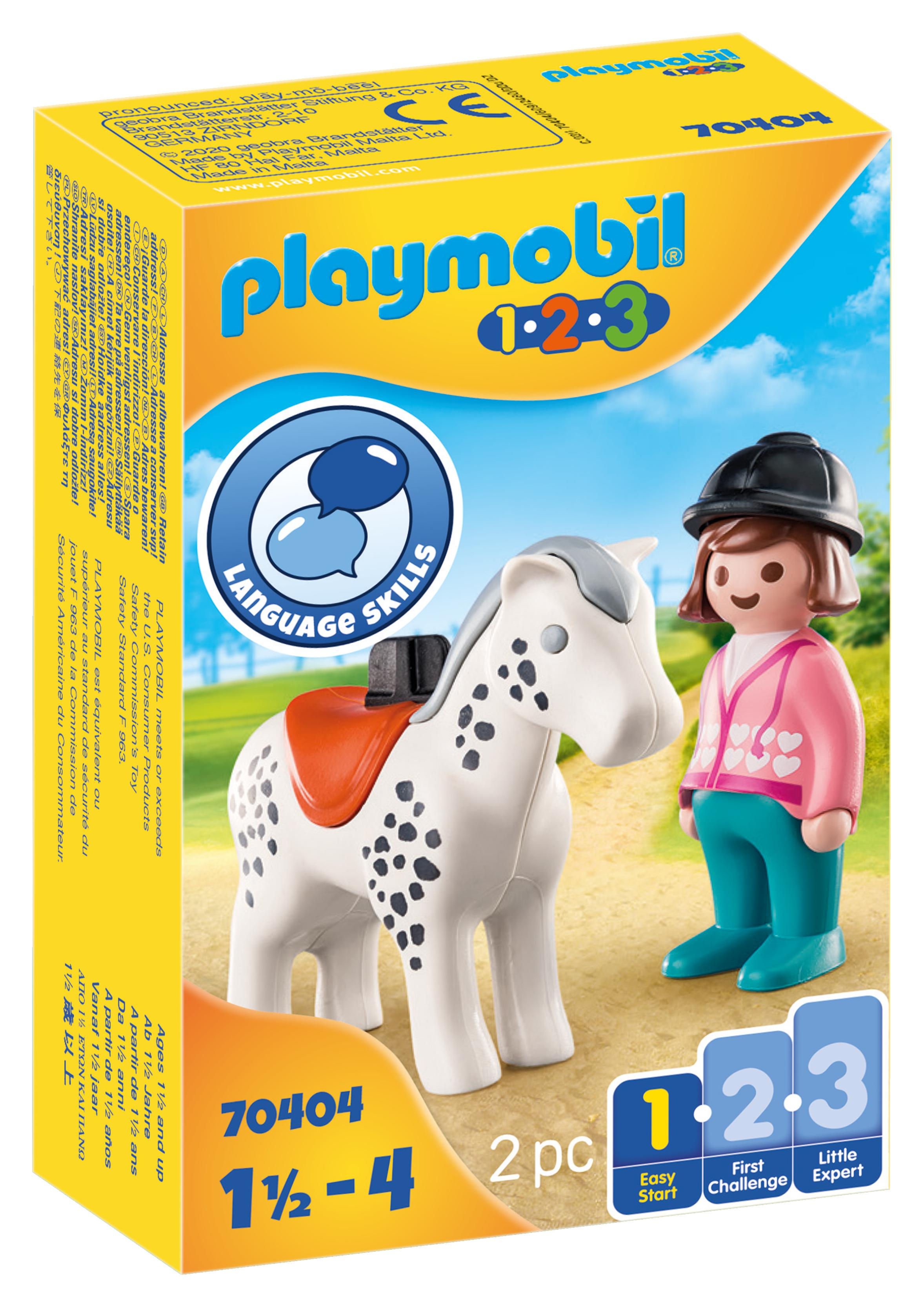 PLAYMOBIL 1 . 2 . 3 Αναβάτρια με άλογο 70404
