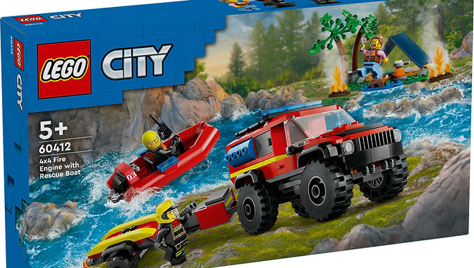 LEGO® City 4x4 Fire Truck with Rescue Boat Toy 60412