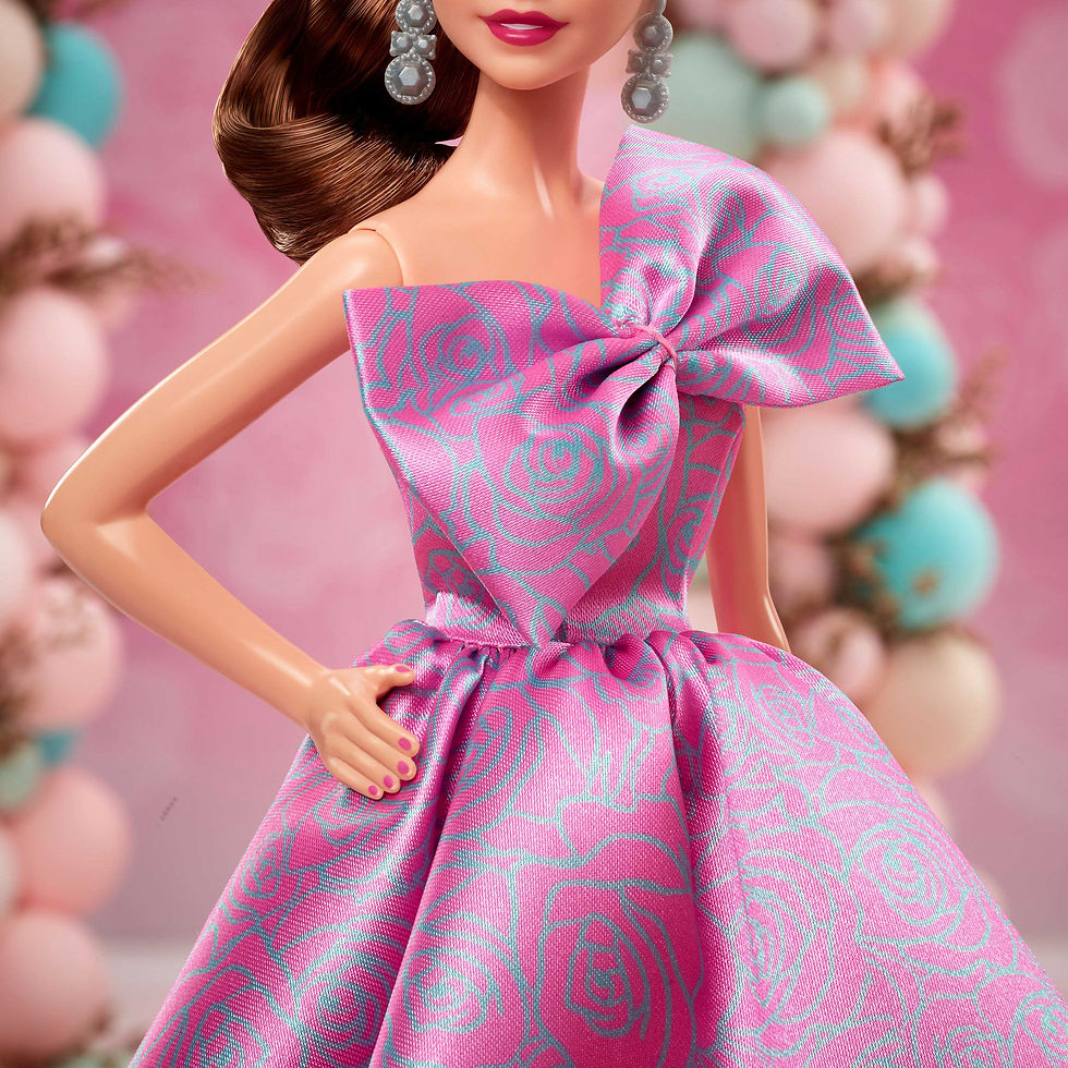 Thumbnail: Barbie Συλλεκτική Kούκλα Barbie Χαρούμενα Γενέθλια Με Σατέν Ροζ Φόρεμα JBJ07