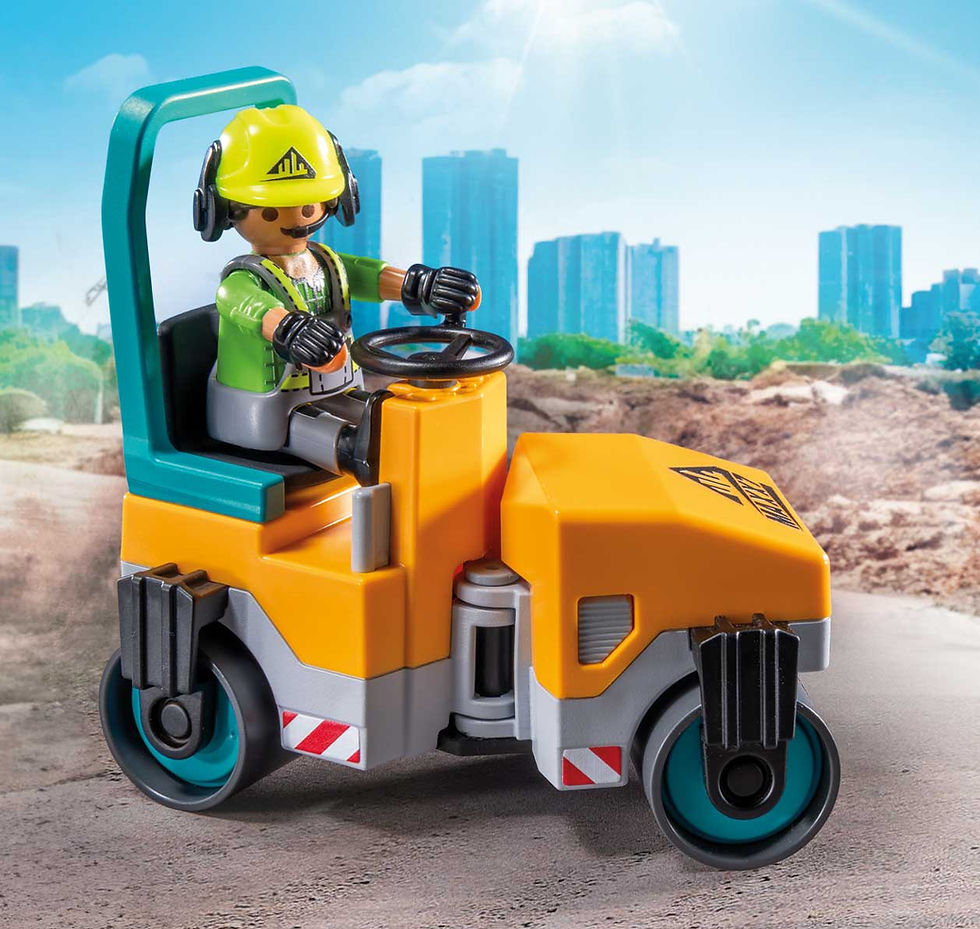 Thumbnail: PLAYMOBIL Action Heroes Οδοστρωτήρας και εργάτες 71751