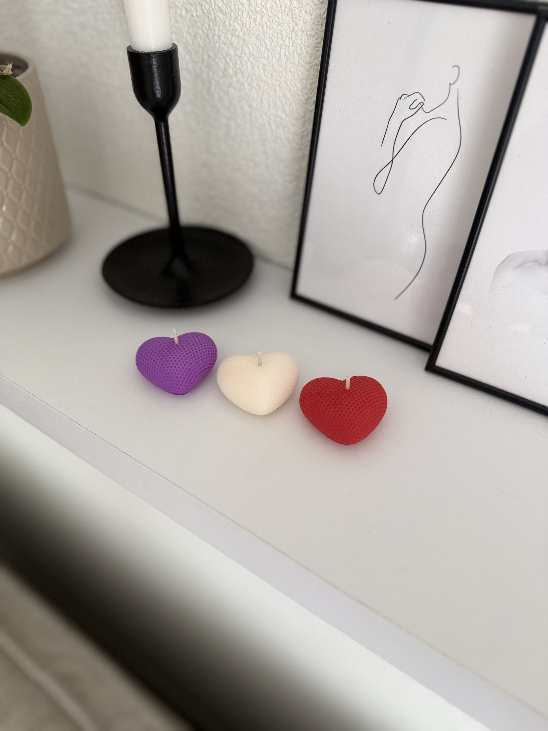 Herzkerze Muttertag Geschenkset