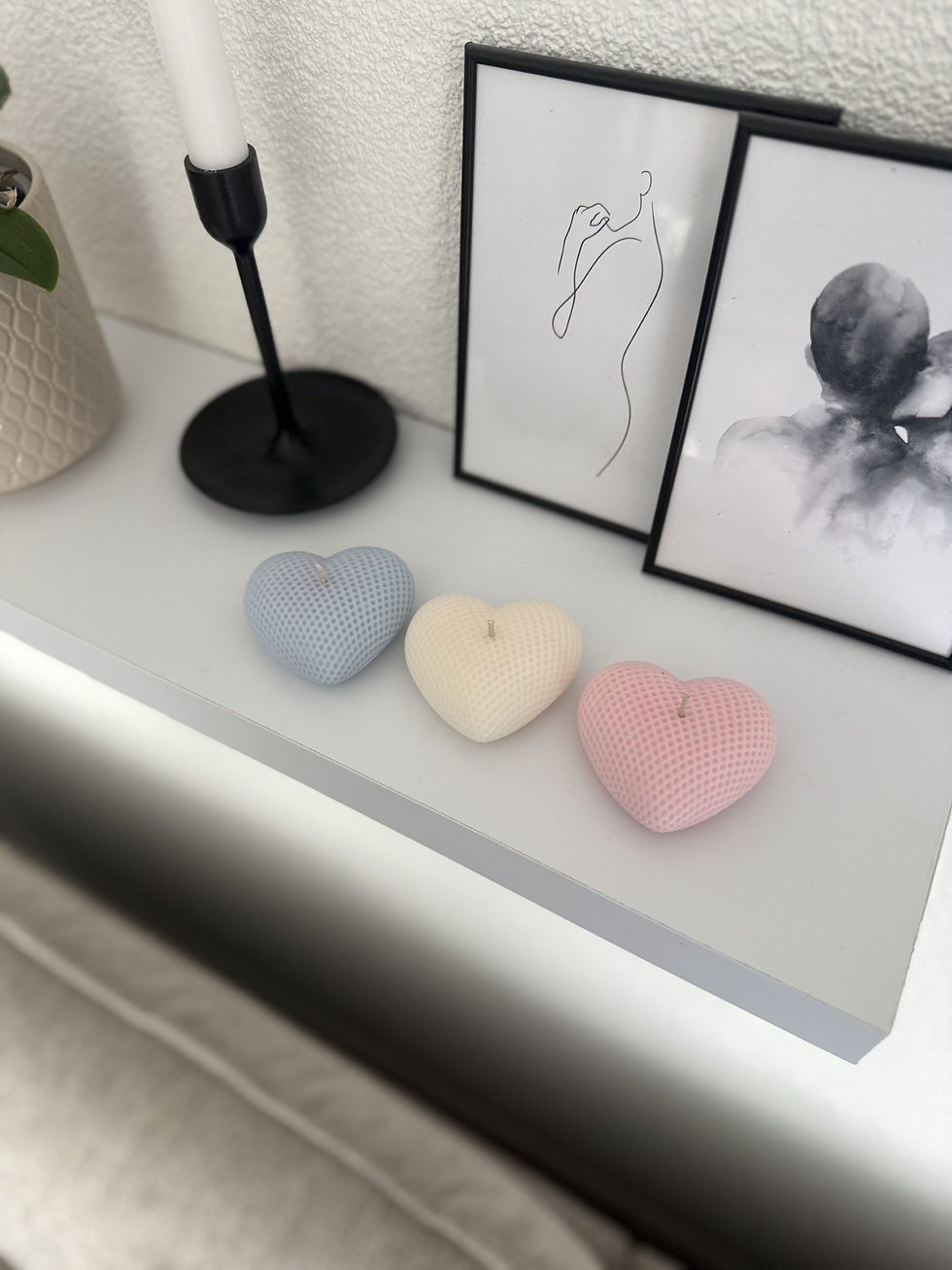 mittelgrosses herzkerzen set