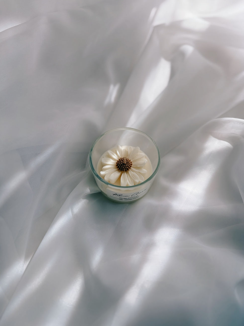 Miniaturbild: Blumenkerze aus Sojawachs im Glas