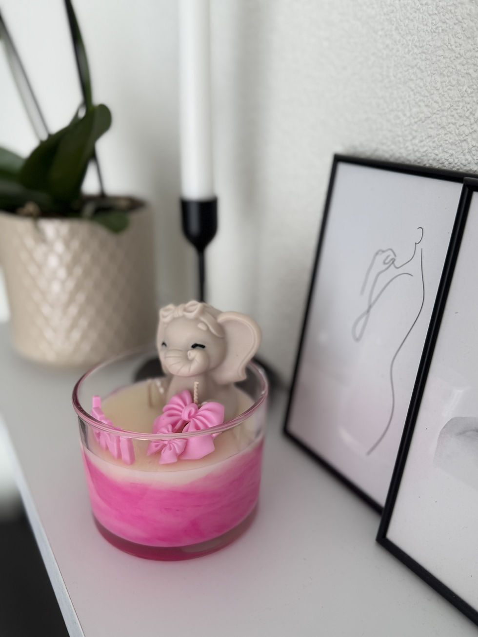 Miniaturbild: Kinderkerze mit Elefant und Name
