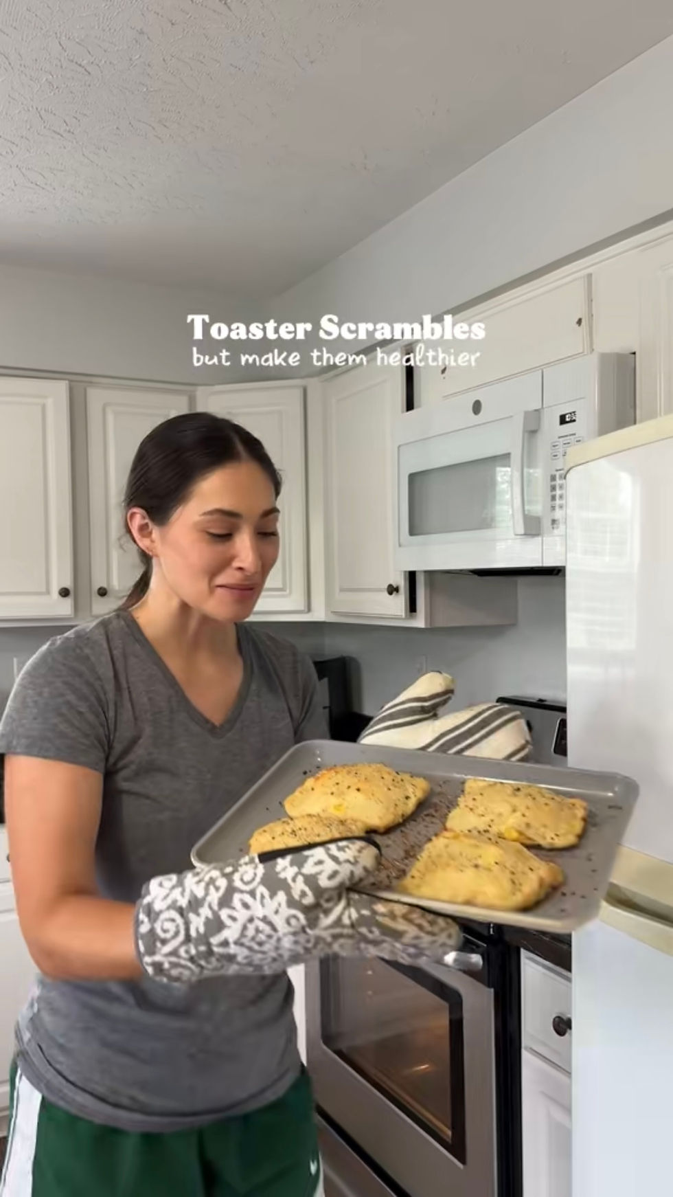 Screenshot of social media video showing how to make Toaster Scrambles.