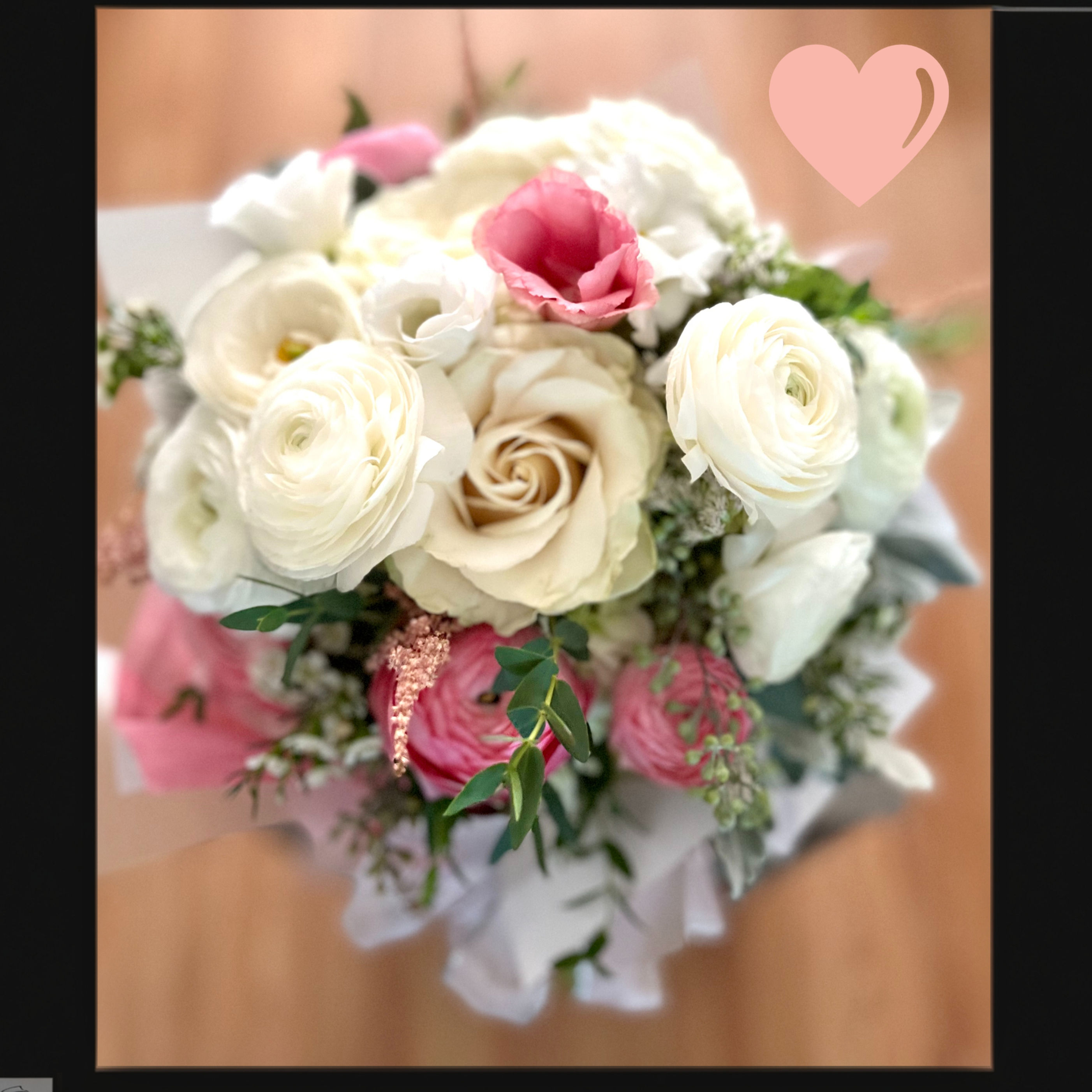 Blush & White Rose Bouquet