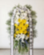 Korean-Style Yellow & White Sympathy Standing Spray
