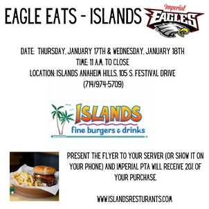 Eagle Eats - Islands - 1/17 & 1/18