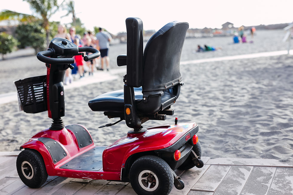 Electric scooter on beach, sustainable mobility concept..jpg