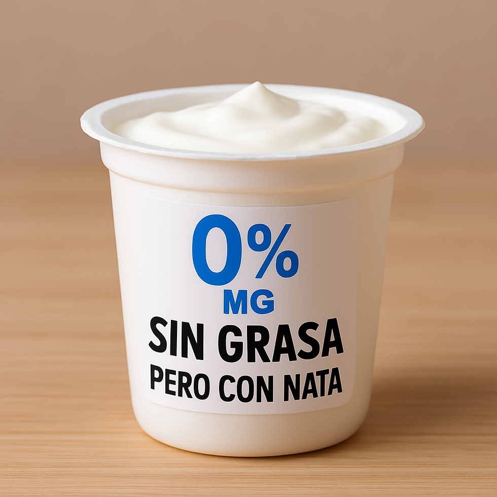 Yogurt sin grasa pero con nata