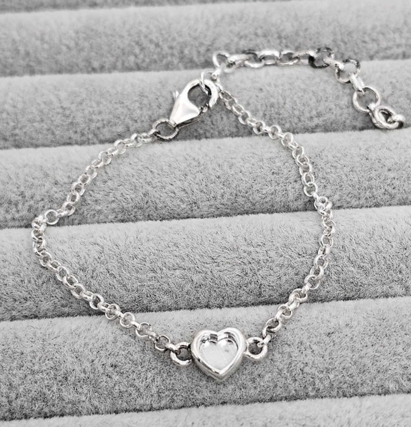 Ladies SweetHeart 925 Silver Belcher Bracelet
