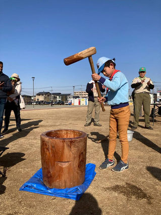 お餅つき