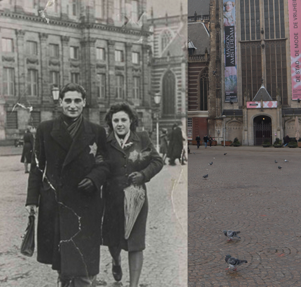 Miep en Ralph Polak op de Dam met Jodenster.PNG