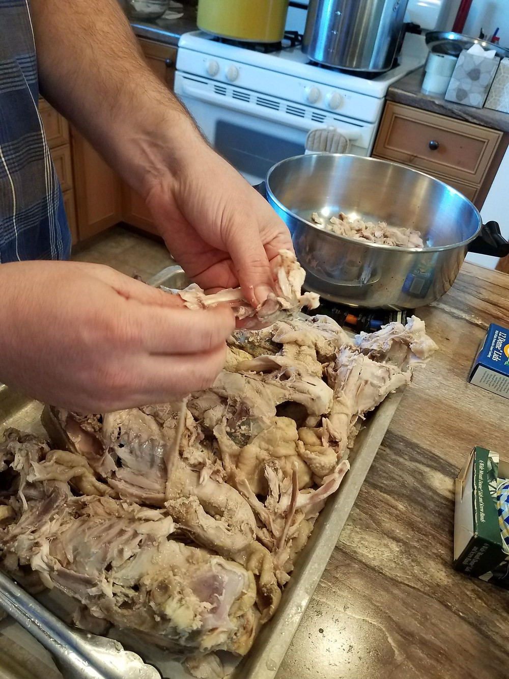 Remove as much meat as possible from the backs