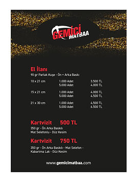 El İlanı A4 21 x 30 cm