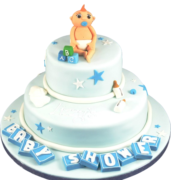 Modern and elegant baby shower cake with a duo design, perfect for celebrating a special occasion.