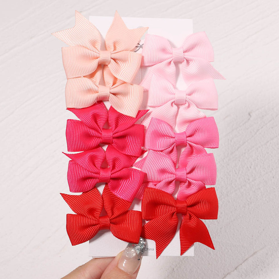 Miniature : 10 Teile/satz Neue Haar Clips für Baby Mädchen Handgemachte Bögen