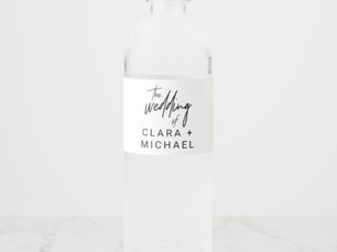 Top 5! Whimsical Calligraphy Wedding Water Bottle Label