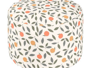 Top 10! Cute Orange and Leaves Pattern Pouf