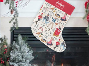 Hot Review! Fa La La 12 days of Christmas Ecru Large Christmas Stocking