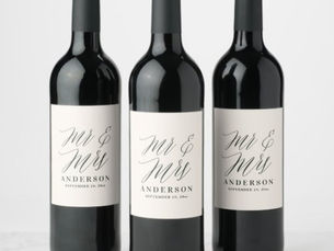 Best Deals! Modern minimal script typography wedding wine label